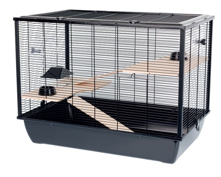 Kavez za glodavce HUGO + Wood 78 x 48 x 58 cm CRNA