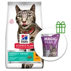Hill's Science Plan Perfect Weight suho krmivo za odrasle mačke s piletinom 7 kg + stelja GRATIS