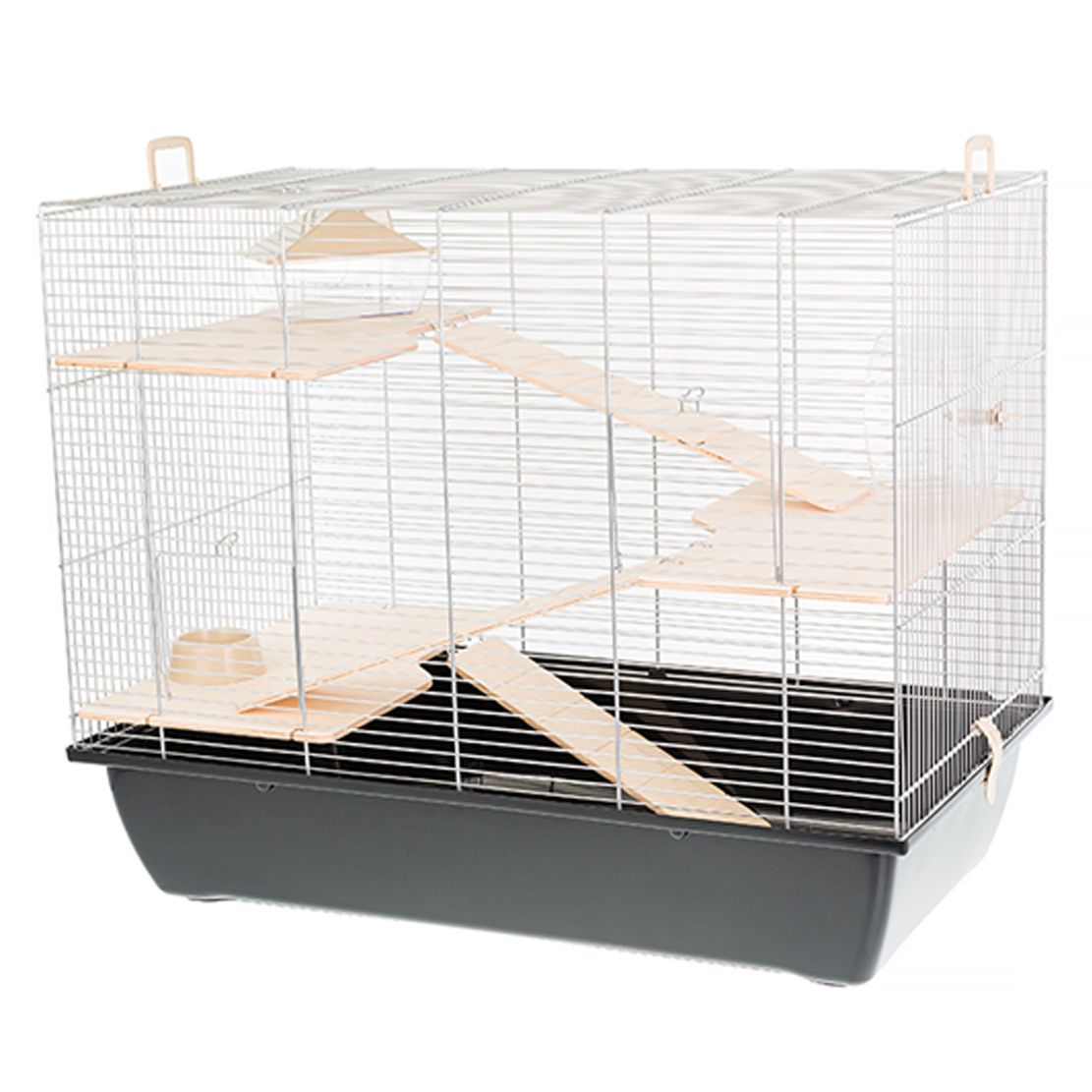 Kavez za glodavce CHARLIE III boja + drvo 70 x 40 x 57,5 cm CRNA