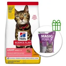 Hill's Science Plan Light suho krmivo za odrasle mačke s piletinom 10 kg + stelja GRATIS