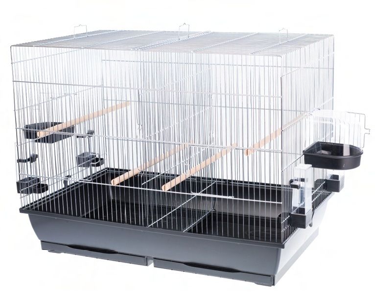 Kavez za ptice MESSI II krom - 78 x 47,5 x 60 cm CRNA