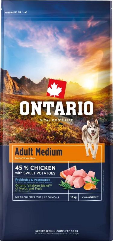 Ontario Adult Medium Chicken & Sweet Potatoes 12 kg