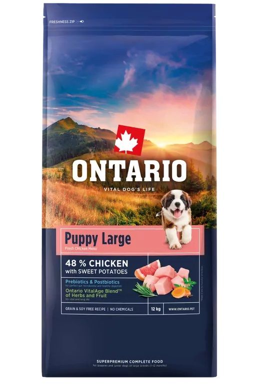 Ontario Puppy Large Chicken & Sweet Potatoes 12 kg