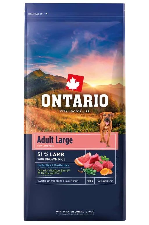 ONTARIO Adult Large - janjetina i riža 12kg