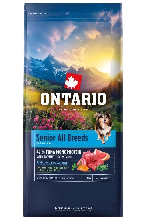 Ontario Senior All Breeds Monoprotein Tuna & Sweet Potatoes 12 kg