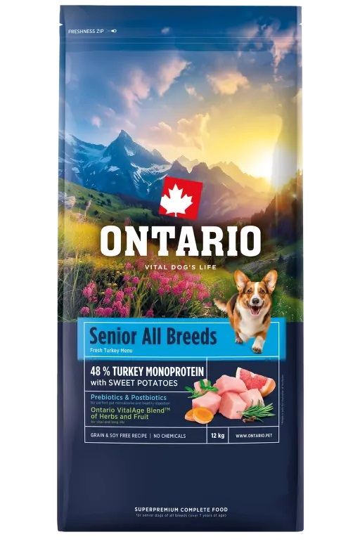 Ontario Senior All Breeds Monoprotein Turkey & Sweet Potatoes 12 kg