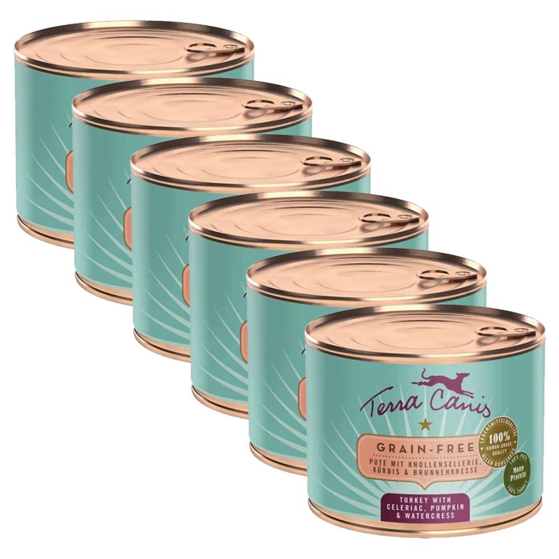 Terra Canis ﻿Grain-free Turkey with celery, pumpkin & watercress 6 x 200 g