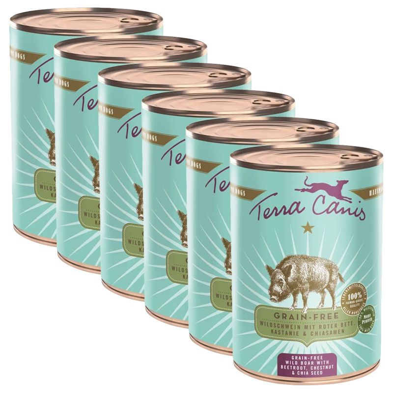 Terra Canis Grain-free Wild Boar with beetroot, chestnut & chia seeds 6 x 400 g