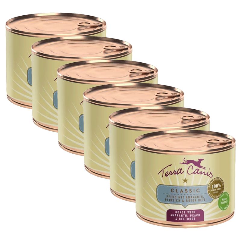 Terra Canis Horse with amaranth, peach & beetroot 6 x 200 g
