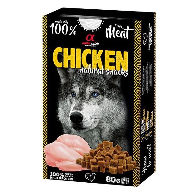 Alpha Spirit Dog Natural Snack Chicken 80 g