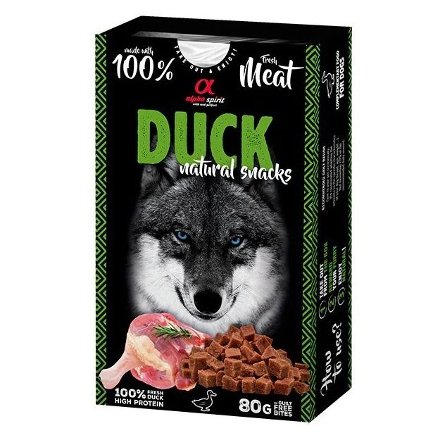 Alpha Spirit Dog Natural Snack Duck 80 g