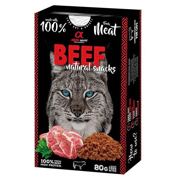 Alpha Spirit Cat Natural Snack Beef 80 g