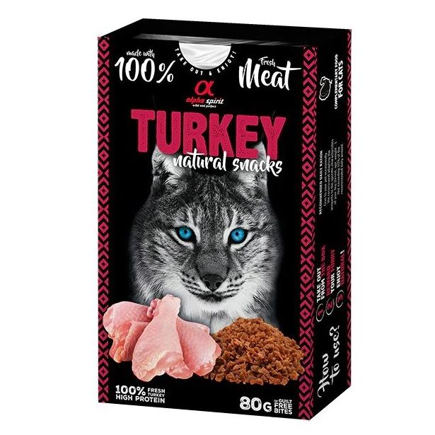 Alpha Spirit Cat Natural Snack Turkey 80 g