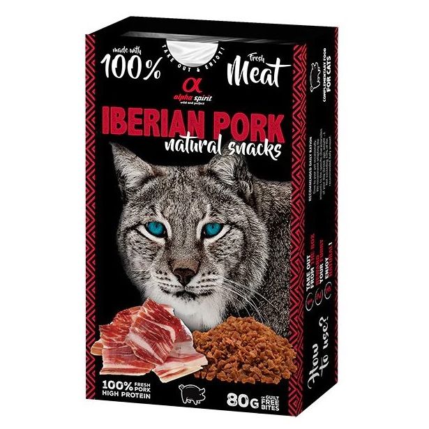 Alpha Spirit Cat Natural Snack Iberian Pork 80 g