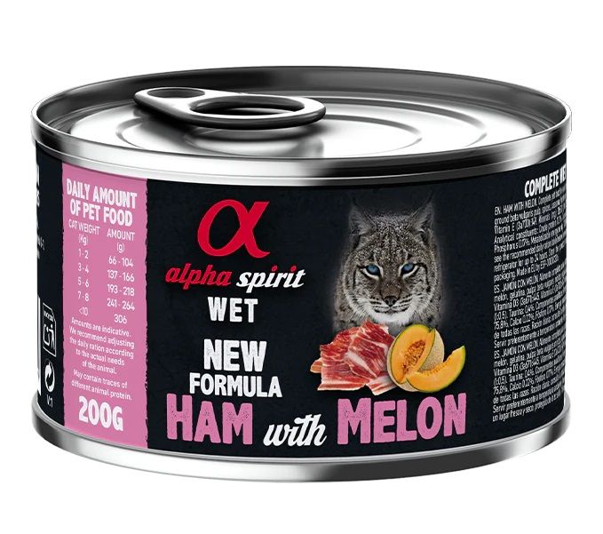 Alpha Spirit Cat Adult Ham with Melon 200 g