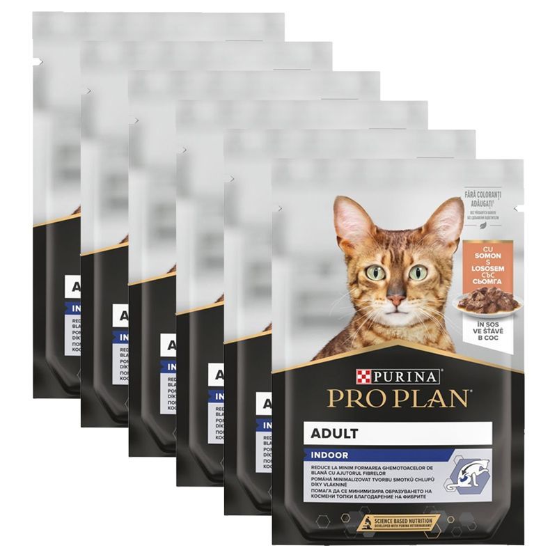 PRO PLAN CAT INDOOR konzerva Losos u umaku 6 x 85 g