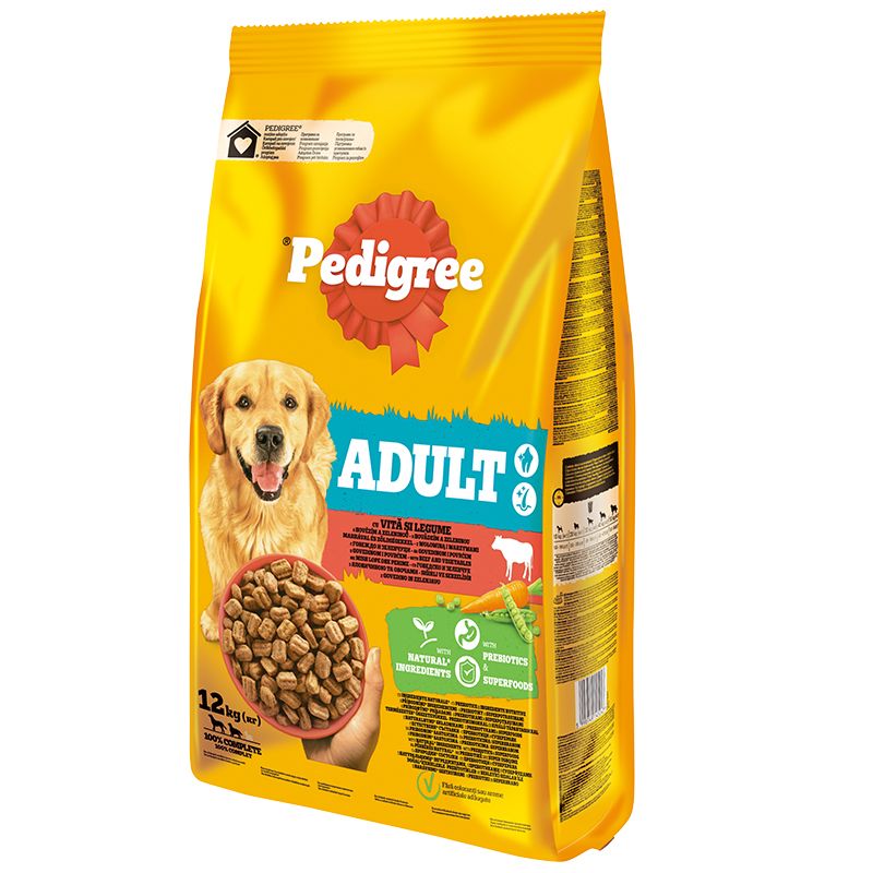 Pedigree Adult s govedinom i povrćem 12 kg + 3 kg GRATIS