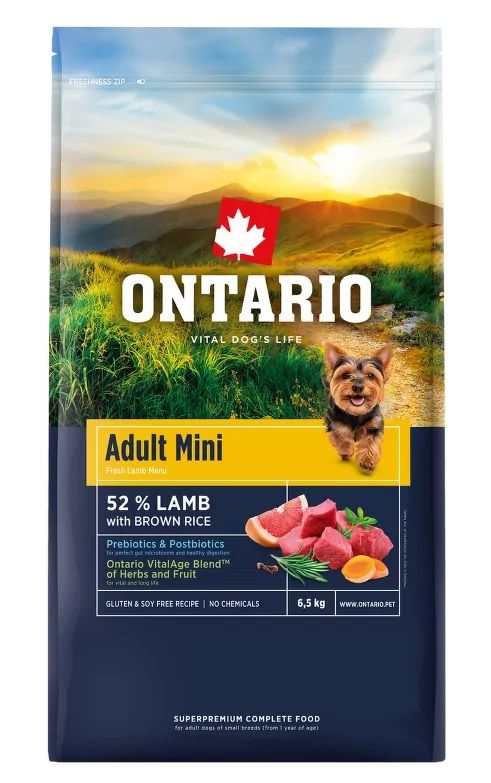 Ontario Adult Mini Lamb & Brown Rice 6,5 kg
