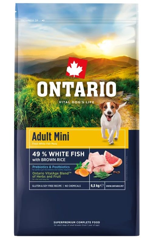 Ontario Adult Mini Fish & Brown Rice 6,5 kg
