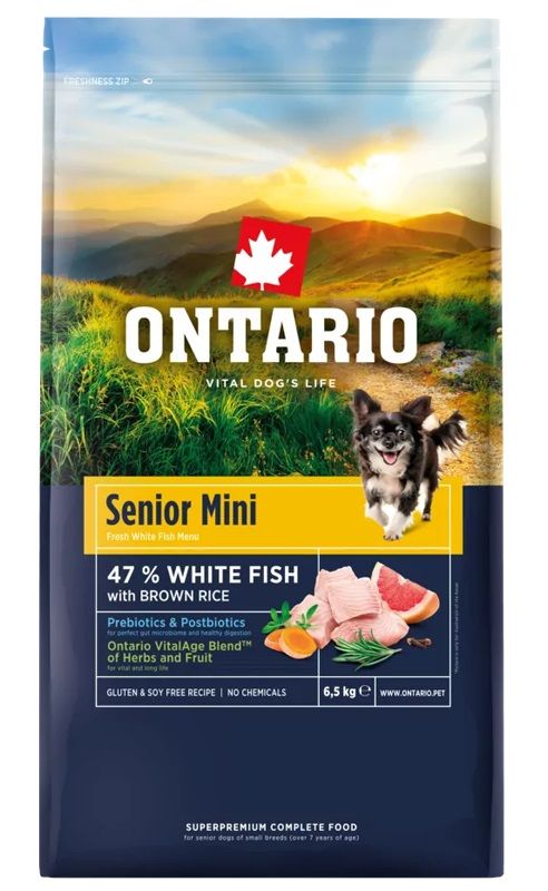 Ontario Senior Mini Fish & Brown Rice 6,5 kg