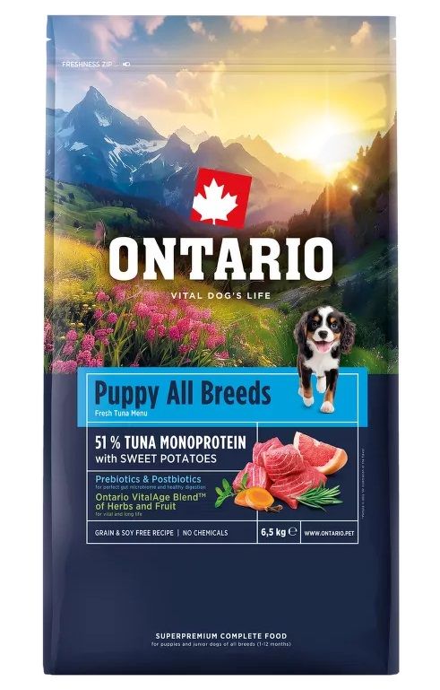 Ontario Puppy All Breeds Monoprotein Tuna & Sweet Potatoes 6,5 kg