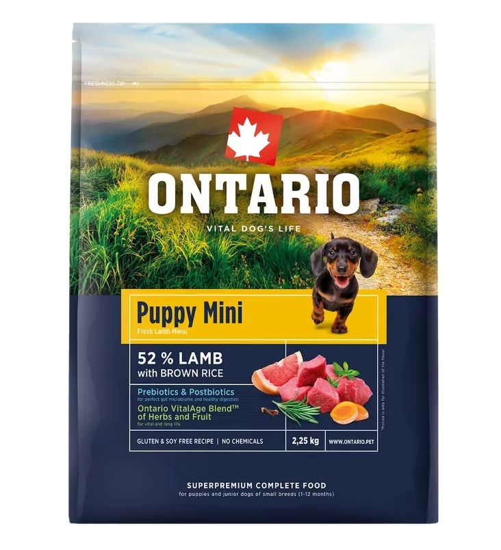 Ontario Puppy Mini Lamb & Brown Rice 2,25 kg