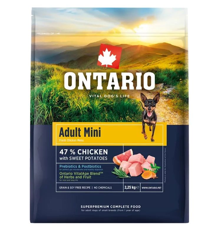 Ontario Adult Mini Chicken & Sweet Potatoes 2,25 kg