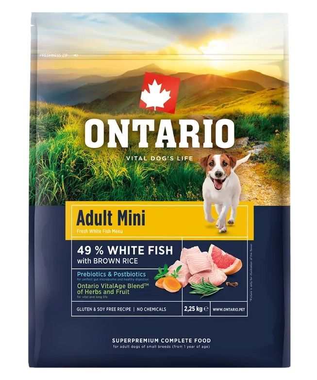 Ontario Adult Mini Fish & Brown Rice 2,25 kg