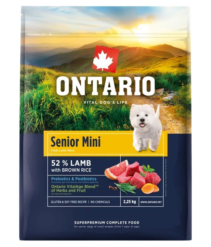Ontario Senior Mini Lamb & Brown Rice 2,25 kg