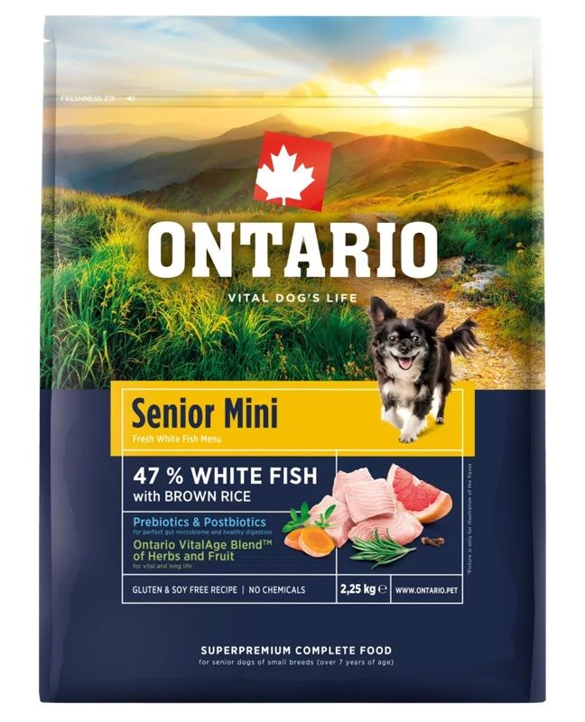 Ontario Senior Mini Fish & Brown Rice 2,25 kg