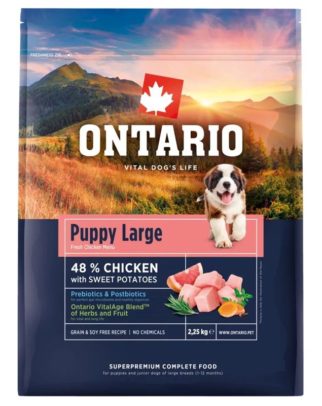 Ontario Puppy Large Chicken & Sweet Potatoes 2,25 kg