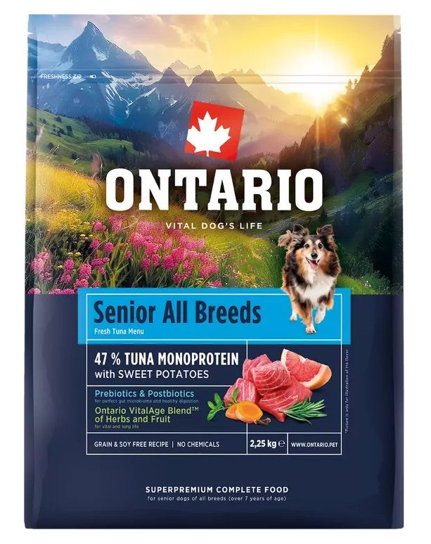 Ontario Senior All Breeds Monoprotein Tuna & Sweet Potatoes 2,25 kg