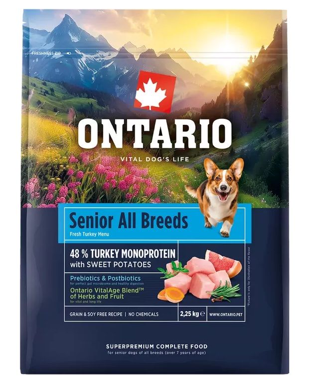 Ontario Senior All Breeds Monoprotein Turkey & Sweet Potatoes 2,25 kg