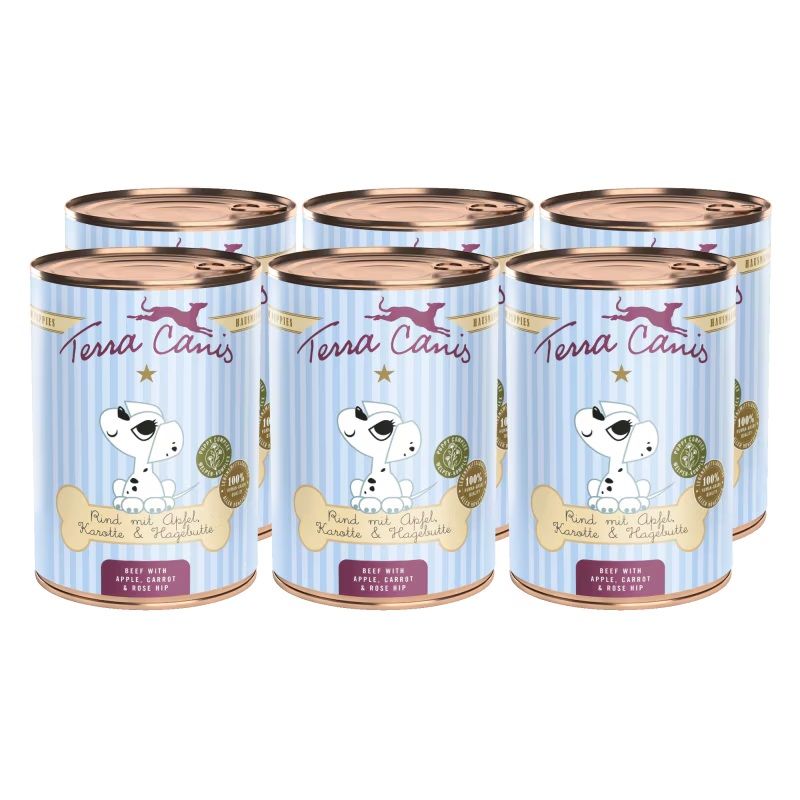 Terra Canis Puppy Beef with apple, carrot & rose hip 6 x 400 g