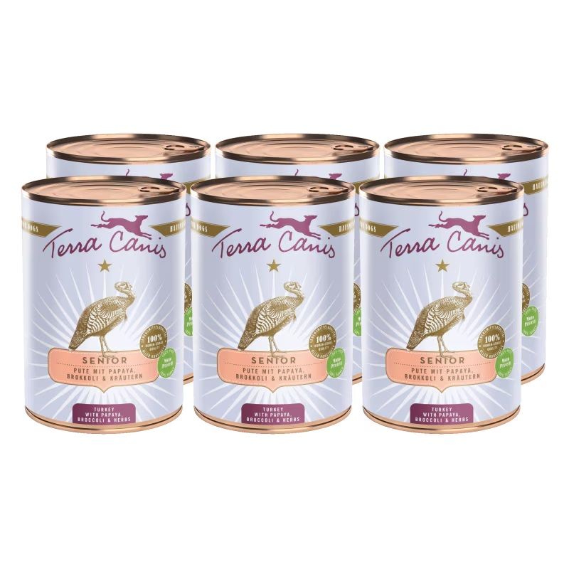 Terra Canis ﻿Senior﻿ ﻿Turkey with papaya, broccoli & herbs 6 x 400 g