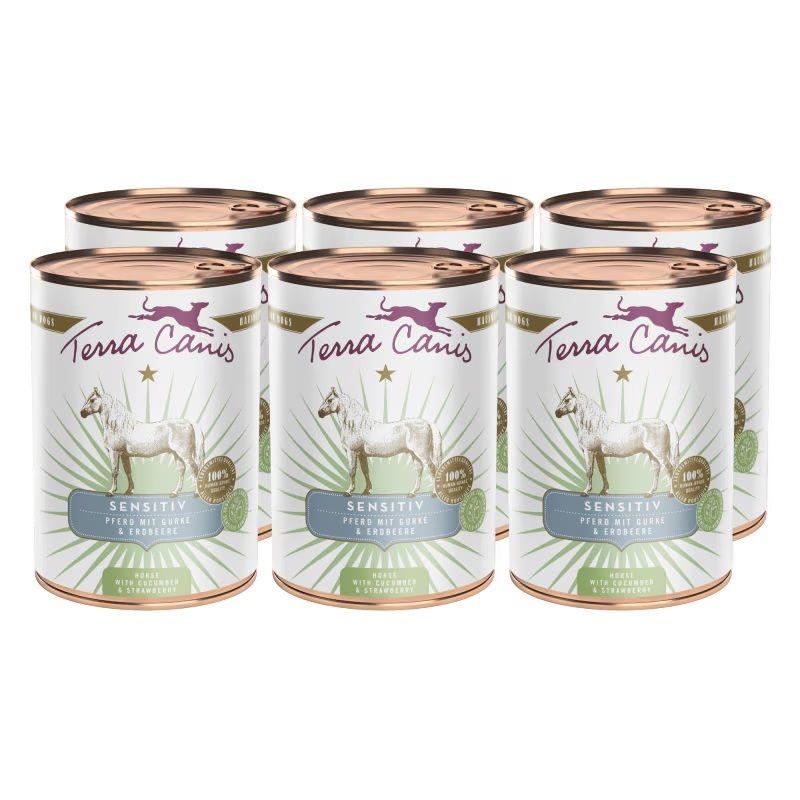 Terra Canis Sensitive Horse with cucumber & strawberry 6 x 400 g