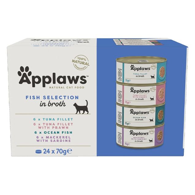 Applaws Fish Selection Konzerva za mačke, izbor riba u želeu 24 x 70 g