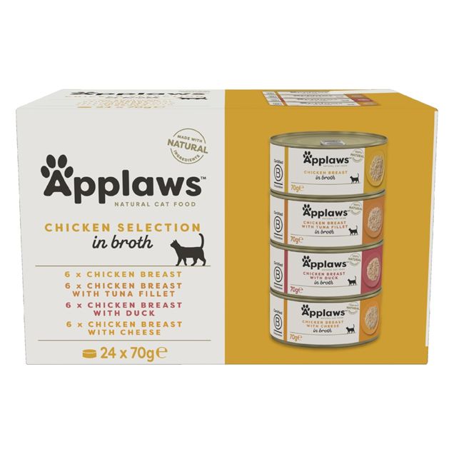 Applaws Chicken Selection Konzerva za mačke, pileći izbor u umaku 24 x 70 g