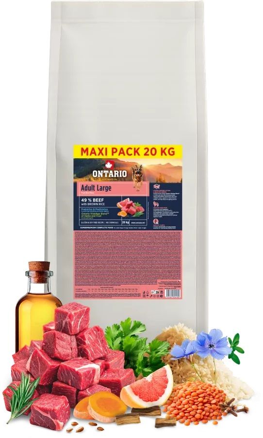 Ontario Adult Large Beef & Brown Rice 20 kg