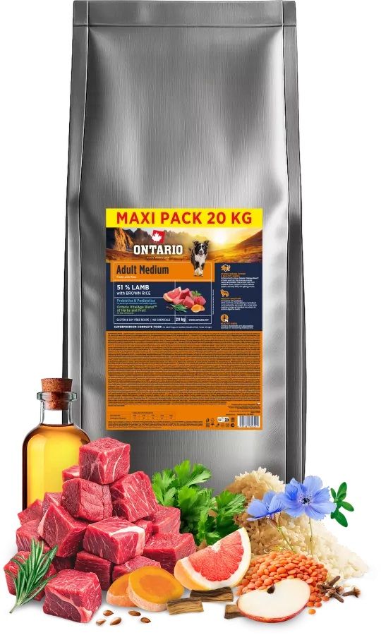 Ontario Adult Medium Lamb & Brown Rice 20 kg