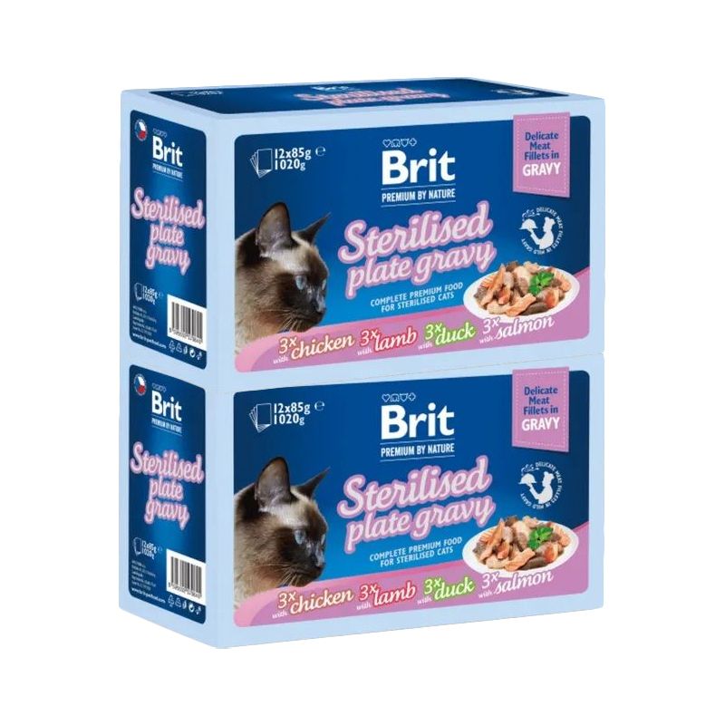 Kapsičky BRIT Premium Cat Delicate Fillets in Gravy Family Plate Sterilised 24 x 85 g