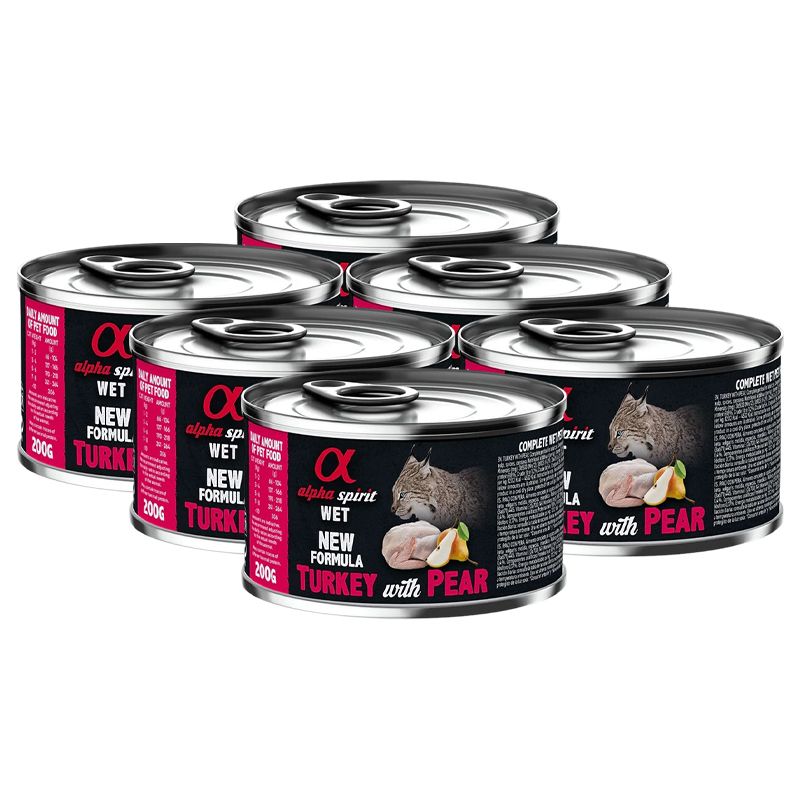 Alpha Spirit Cat Adult Turkey with Pear 6 x 200 g