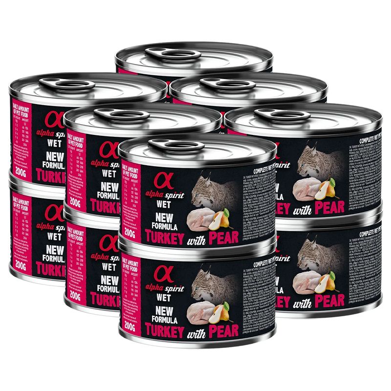 Alpha Spirit Cat Adult Turkey with Pear 12 x 200 g