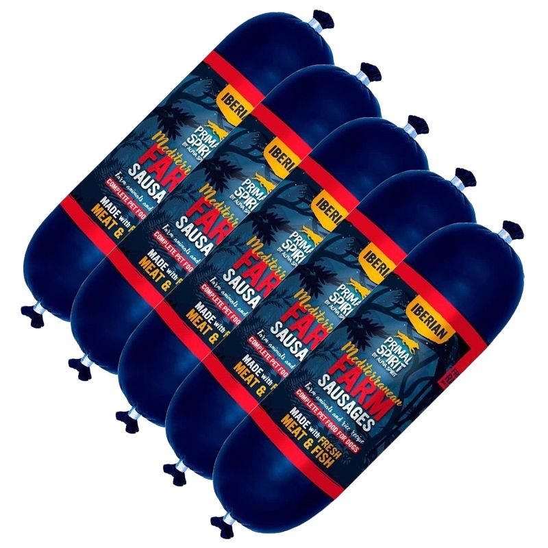 Primal Spirit Dog Iberian Mediterranean Farm Sausage 5 x 1 kg