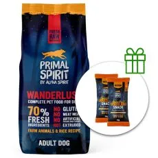 Primal Spirit Dog 70% Wanderlust piletina i losos 12 kg + 2 x poslastice BESPLATNO