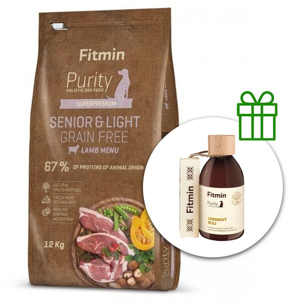 Fitmin Purity Senior & Light Lamb Grain Free 12 kg + Fitmin Purity Ulje od lososa BESPLATNO