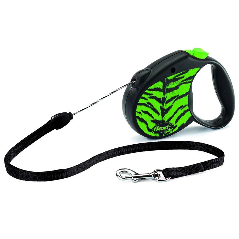 Flexi Safari Tiger povodac S do 12 kg, 5 m uže - zelena