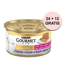 Konzerva Gourmet GOLD Mačići - pa&scaron;teta s telećim mesom 85 g, 24+12 kom BESPLATNO