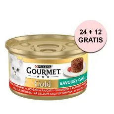 Konzerva Gourmet GOLD - Slani kolač s govedinom i rajčicama 85 g, 24+12 kom BESPLATNO
