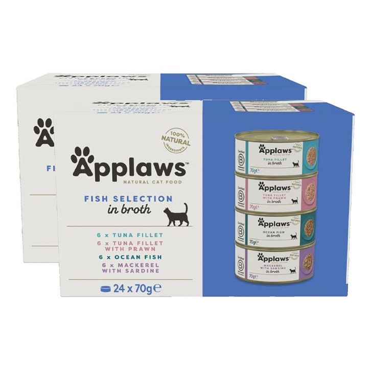 Applaws Fish Selection Konzerva za mačke, izbor riba u želeu 48 x 70 g